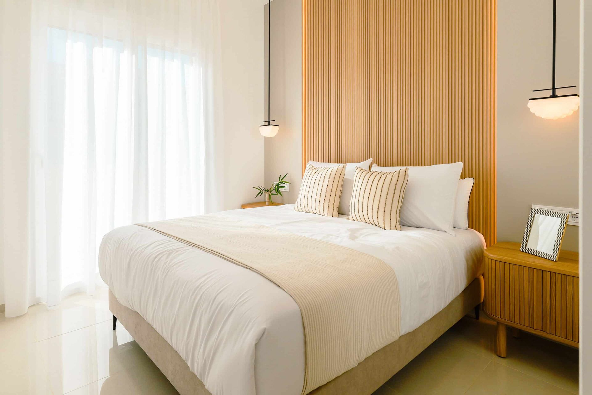 Bedroom of the show apartment