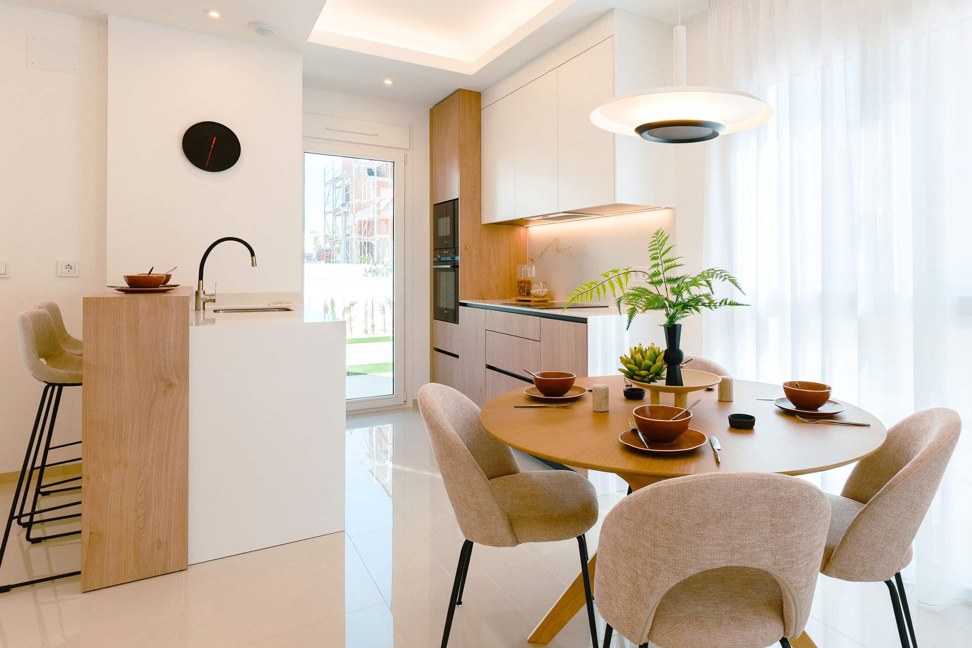 Dining area of the show apartment