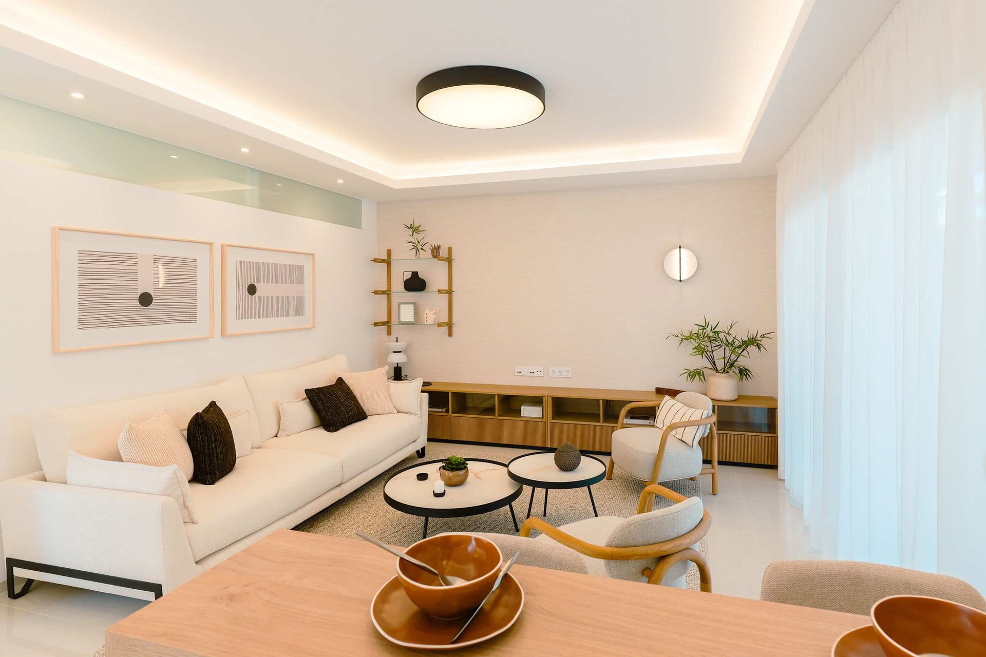 Living area of the show apartment