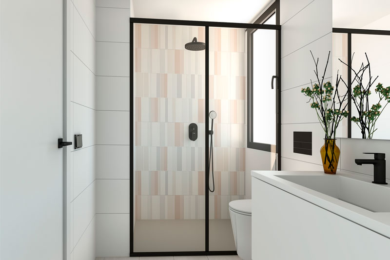 Bathroom with shower, visualisation