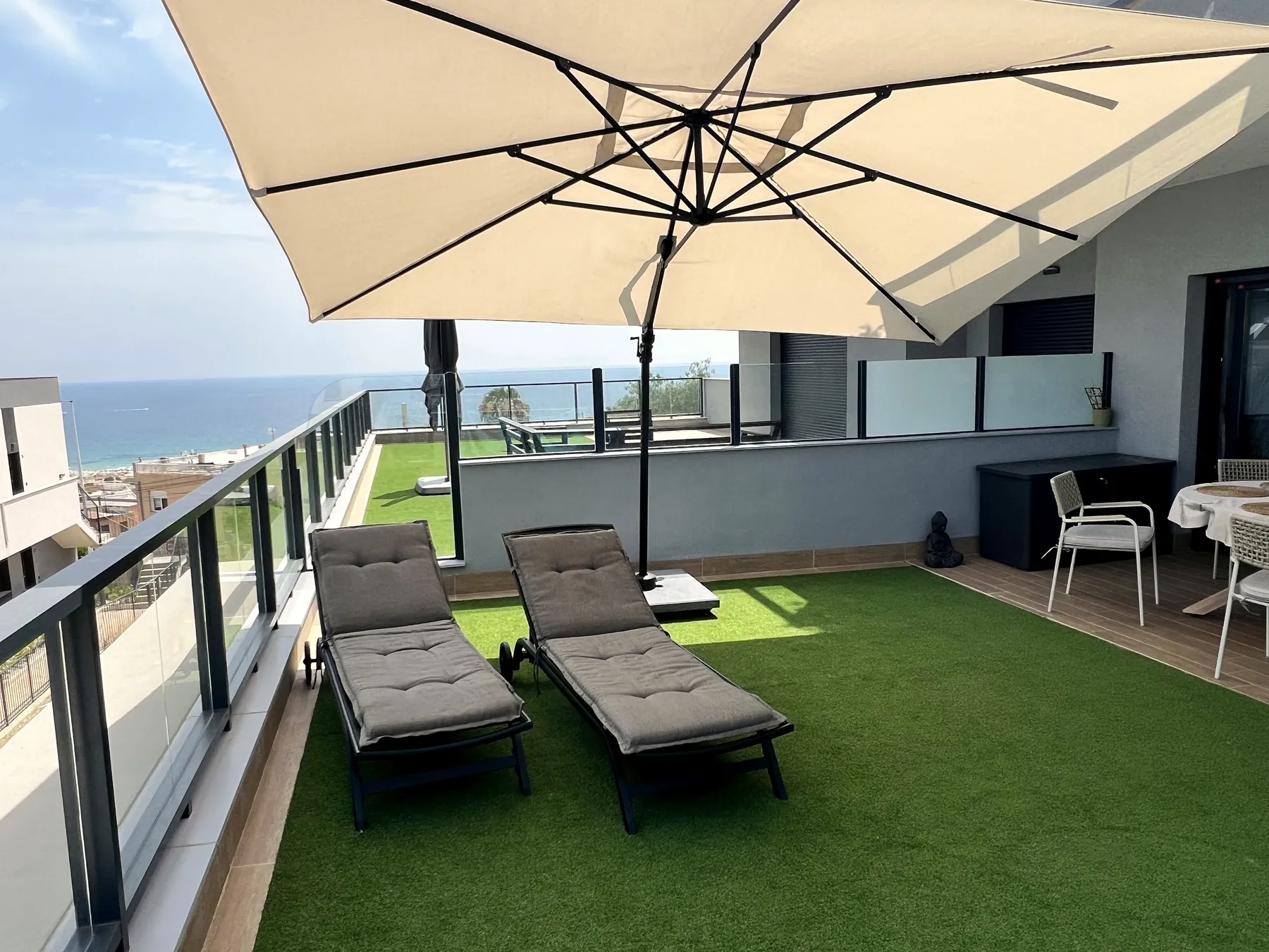 Sun loungers on the terrace
