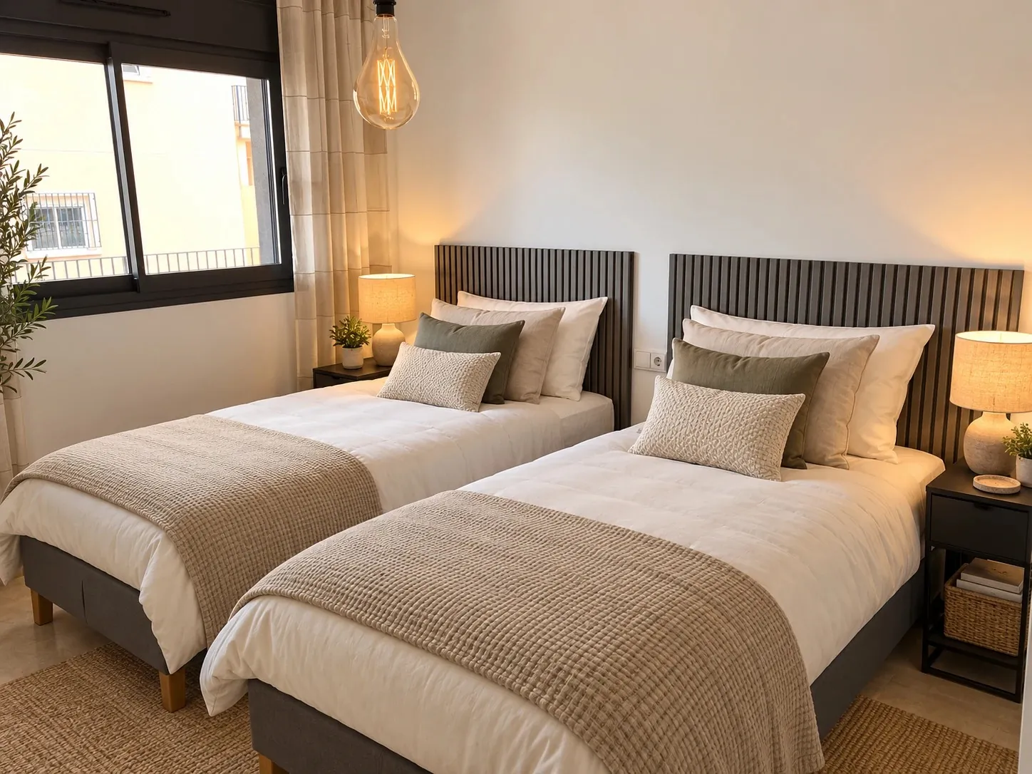 Second bedroom with two single beds
