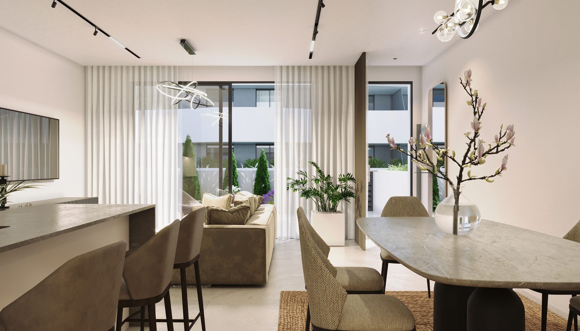 Rijwoning met dakterras en ondergrondse garage – woongedeelte van de modelwoning