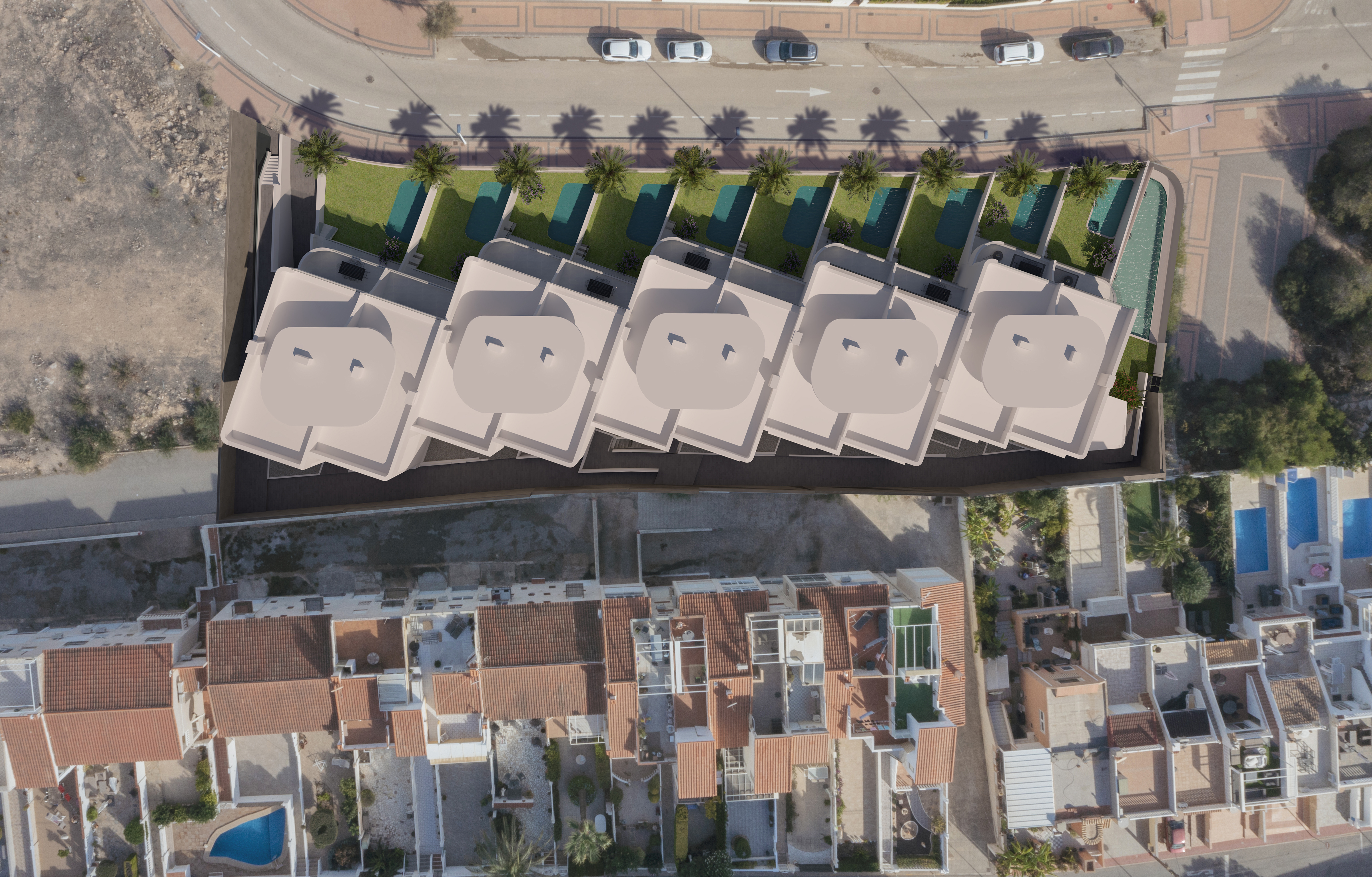 Aerial view of the development (visualisation)
