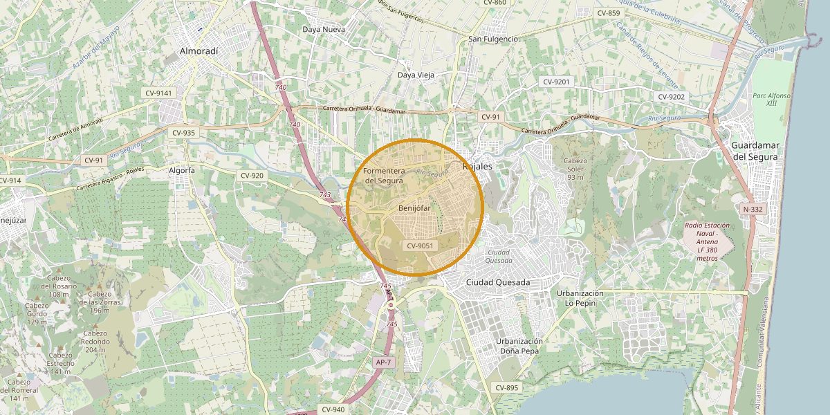 Overview map Benijófar – Town