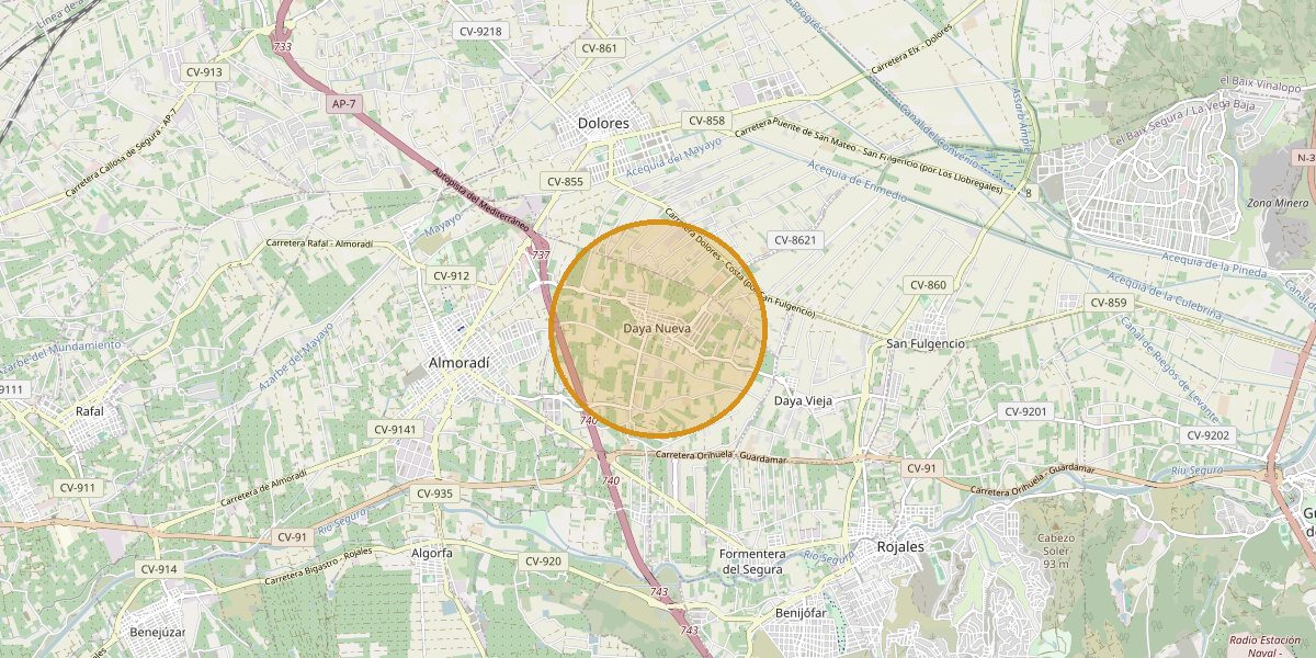 Overview map Daya Nueva – Town