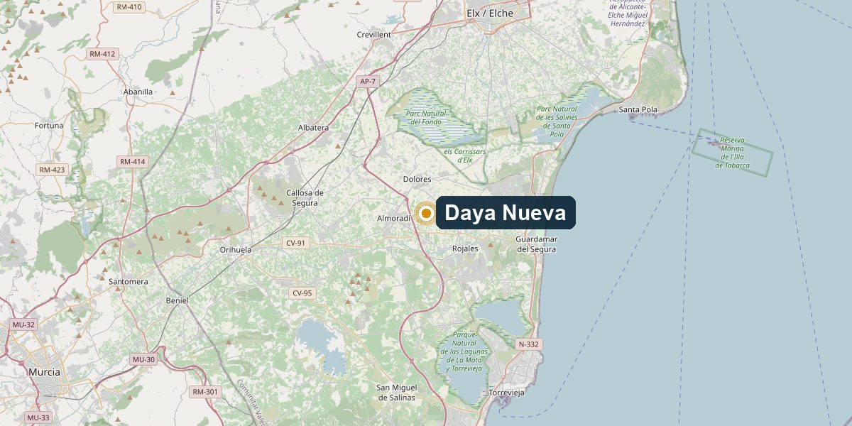 Overview map Daya Nueva – Surroundings