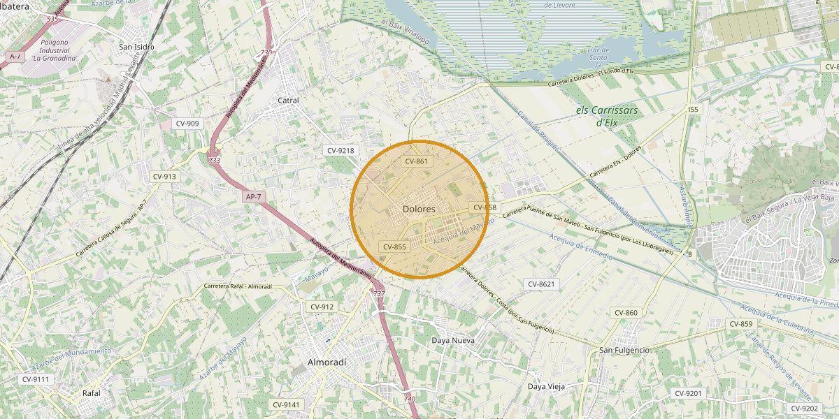 Overview map Dolores – Town