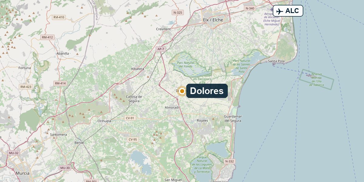 Overview map Dolores – Surroundings