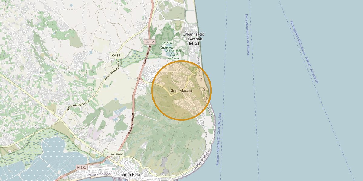 Overview map Gran Alacant – Town