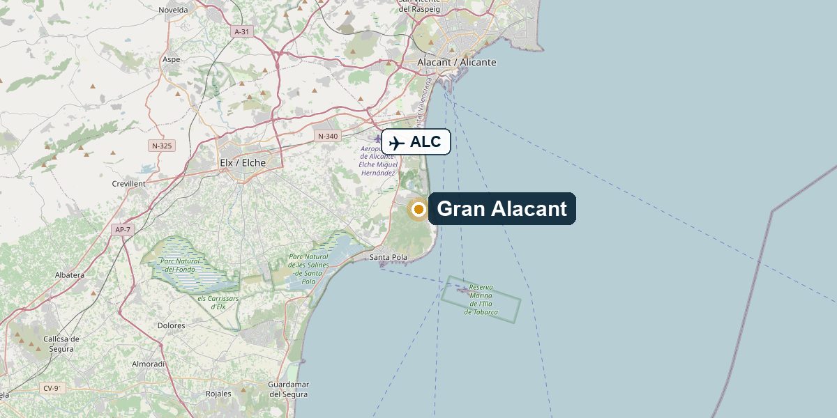 Overview map Gran Alacant – Surroundings