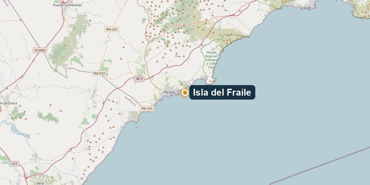 Overview map Isla del Fraile, Águilas – Surroundings