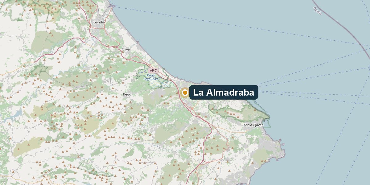 Overview map La Almadraba, El Verger (bei Dénia) – Surroundings