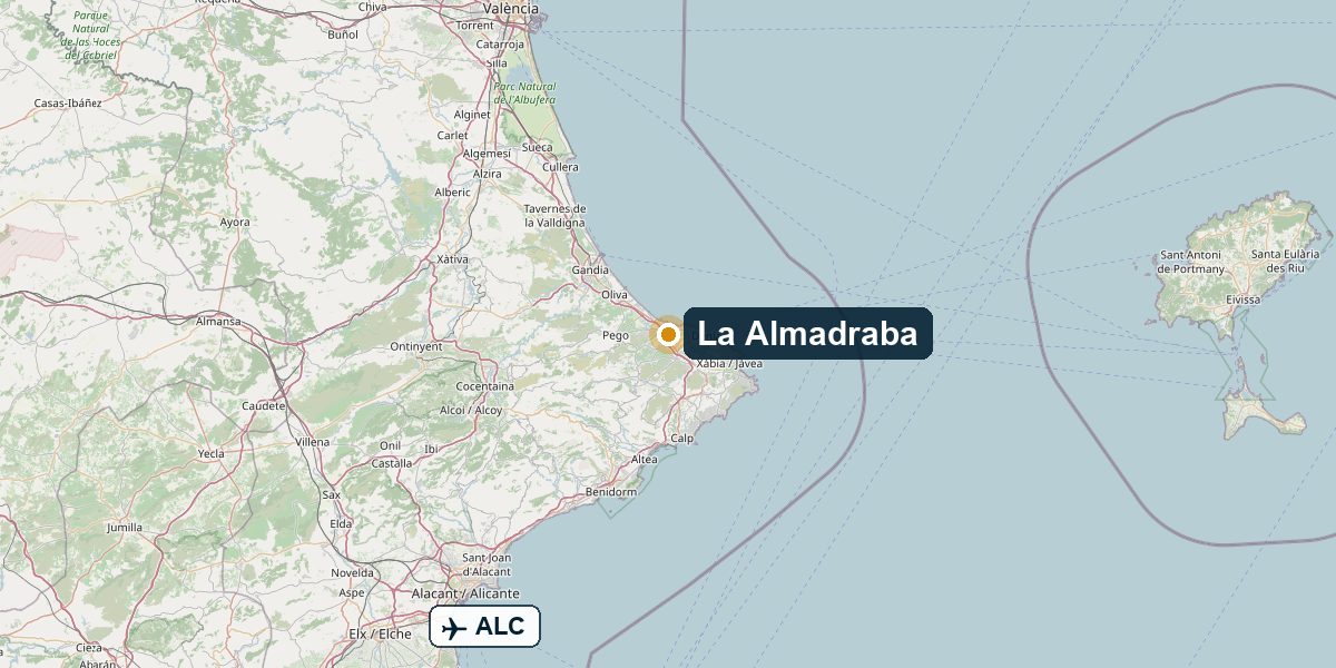 Overview map La Almadraba, El Verger (bei Dénia) – Region