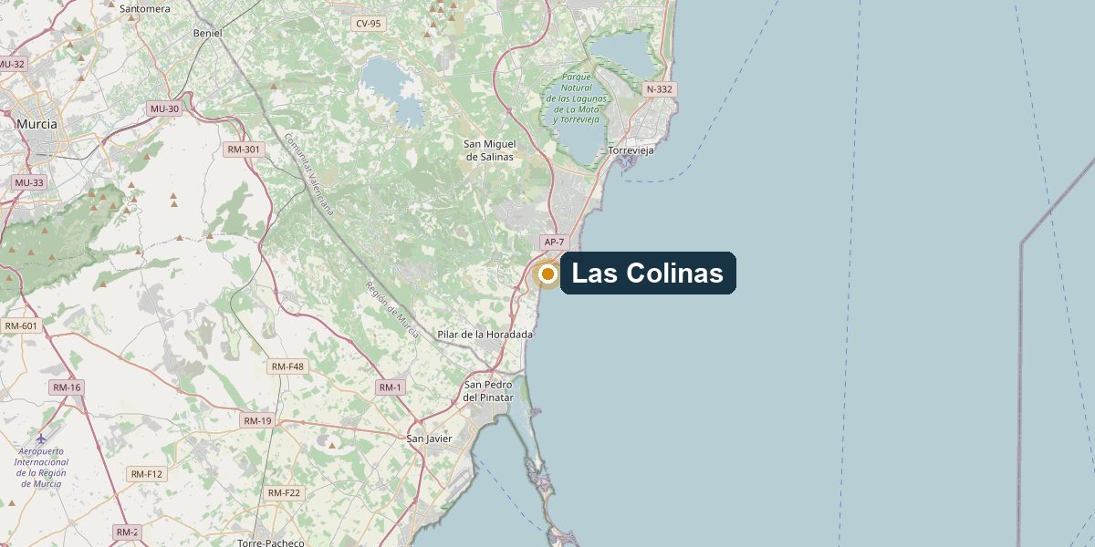 Übersichtskarte Las Colinas, Dehesa de Campoamor – Umgebung