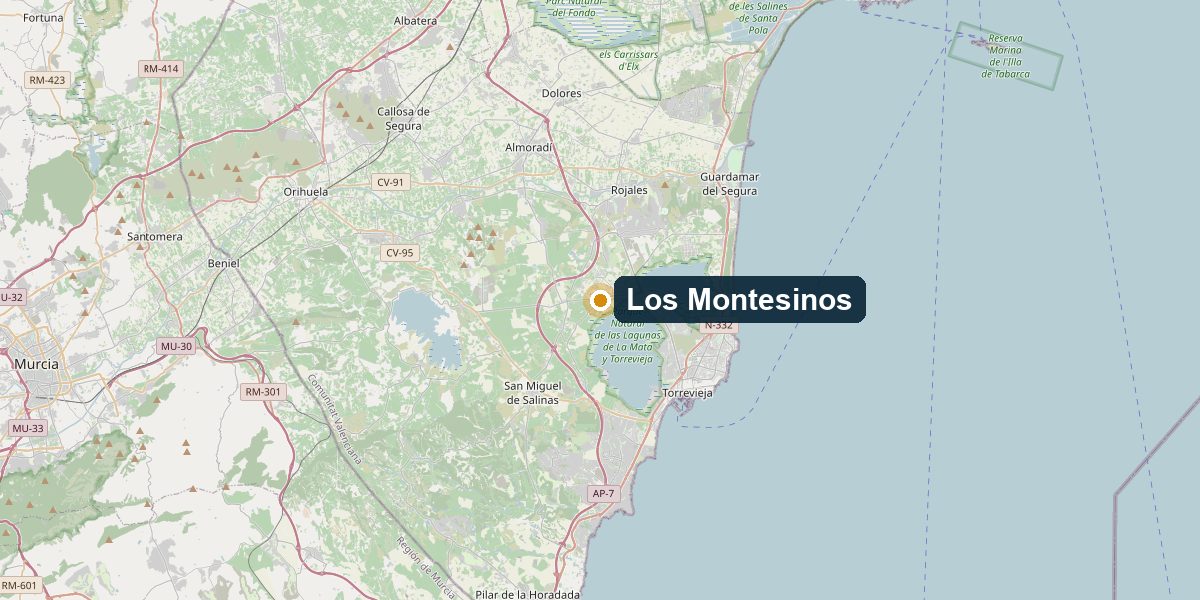Übersichtskarte Los Montesinos – Umgebung