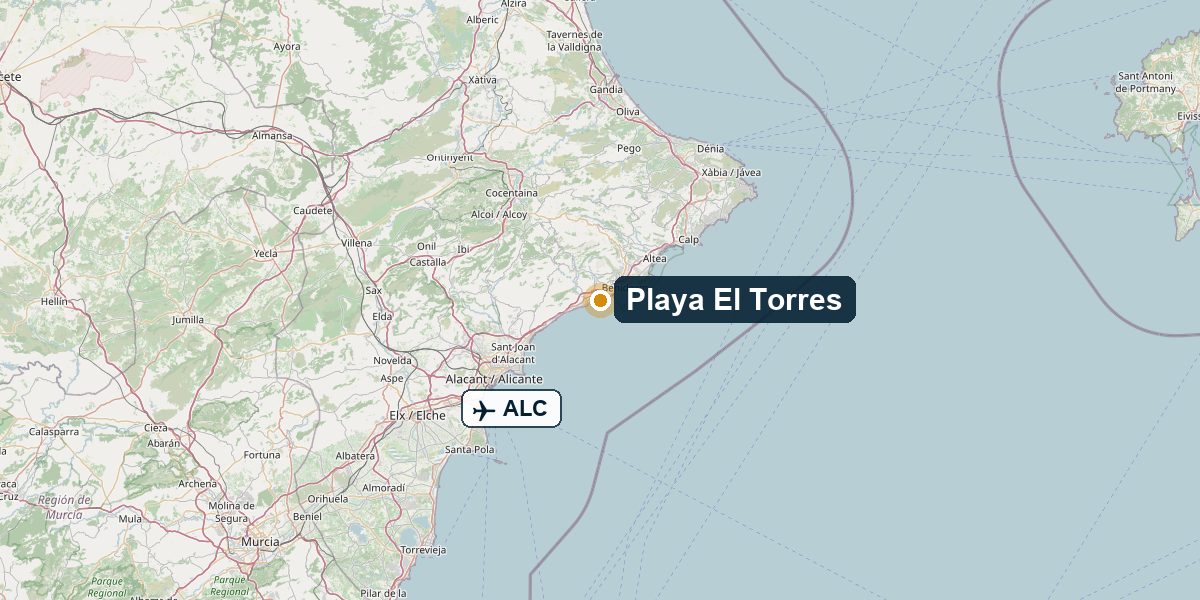 Overview map Playa El Torres, Villajoyosa – Region