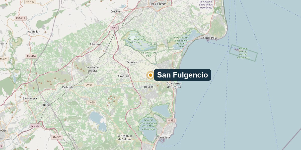 Mapa poglądowa San Fulgencio – Okolica
