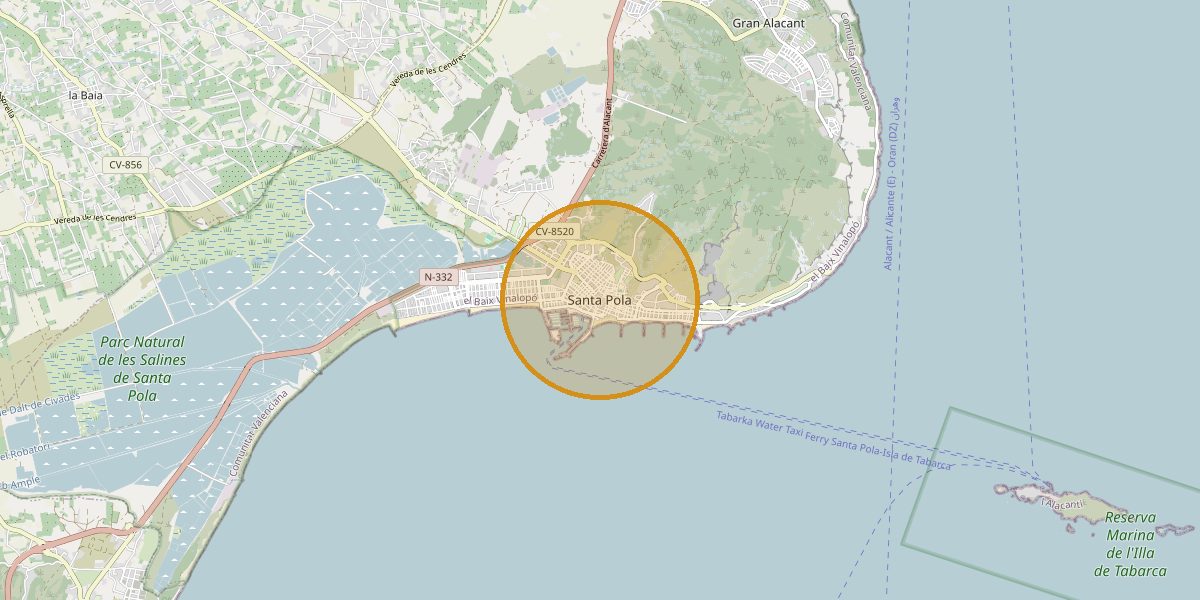 Übersichtskarte Santa Pola – Ort