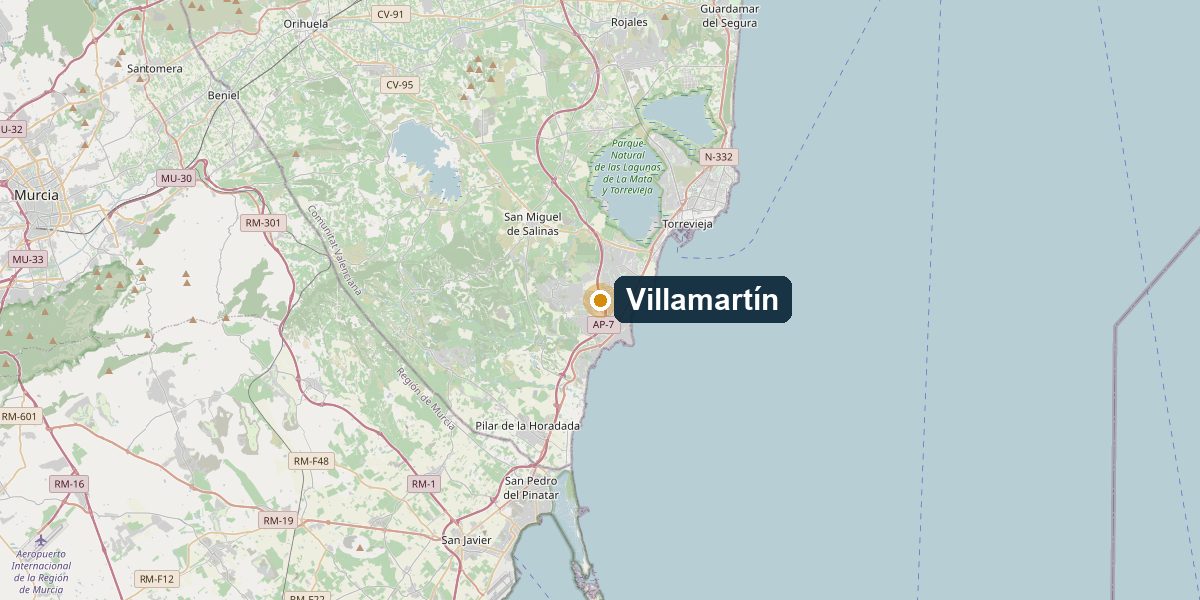 Übersichtskarte Villamartín – Umgebung
