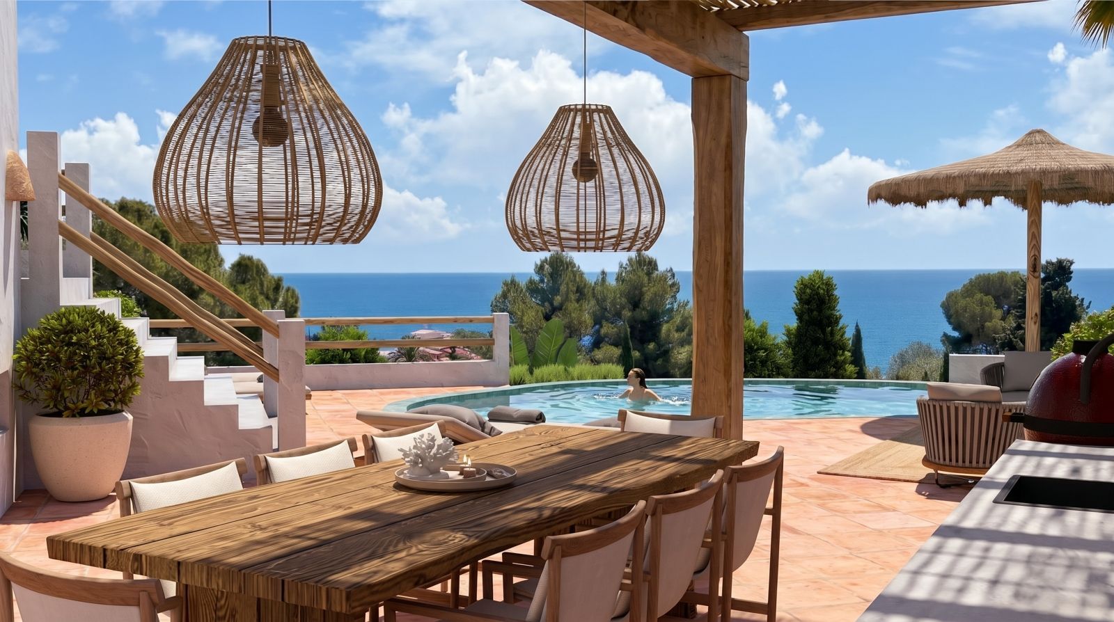 Ibiza-Stil-Villa mit Panorama-Meerblick zum Renovieren – Foto 1