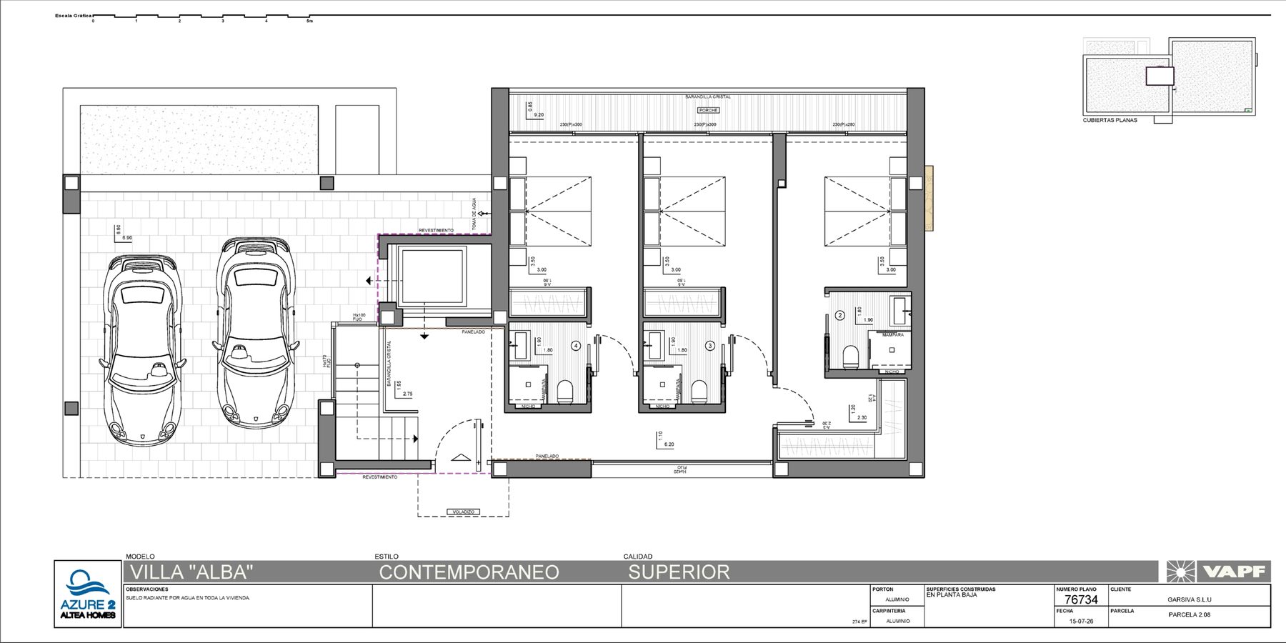 Grundriss 3 der Villa Alba
