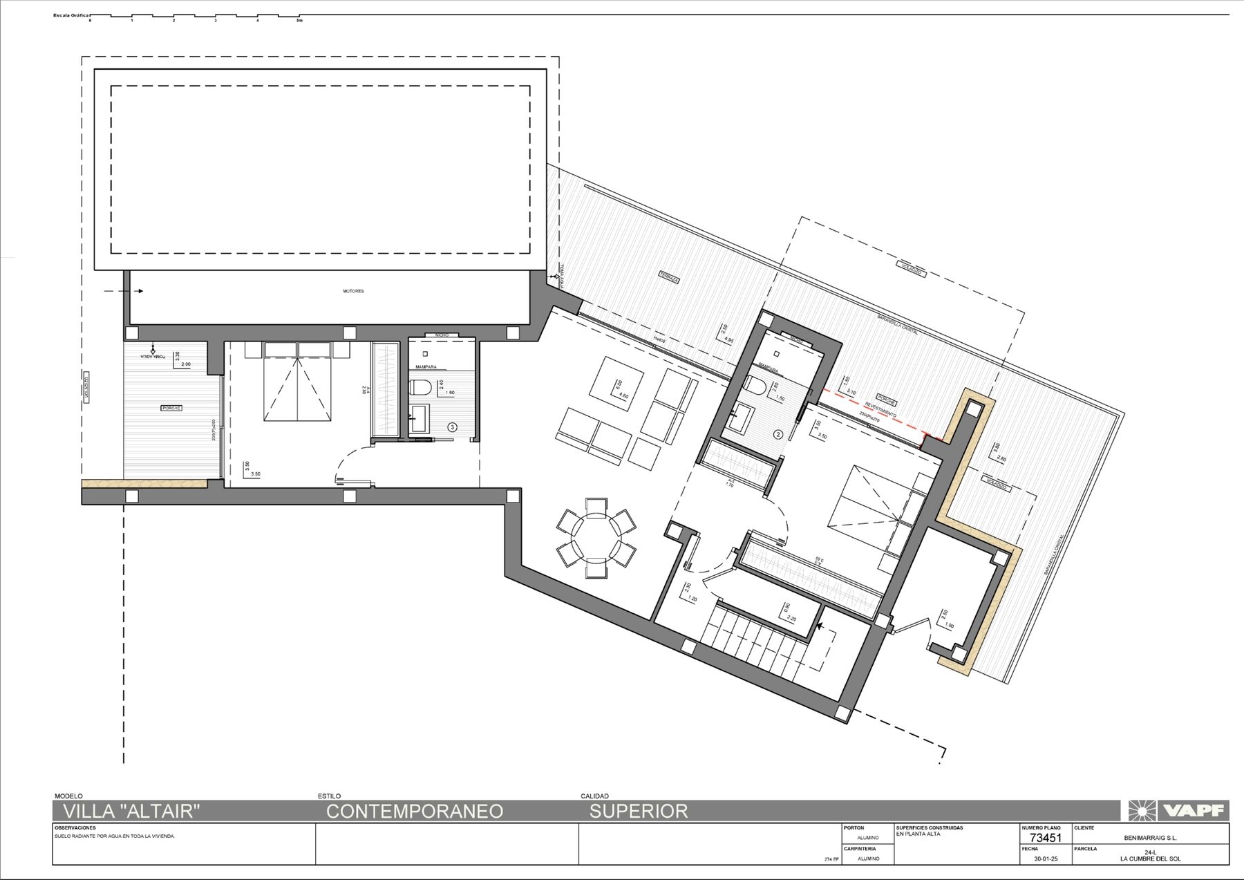 Grundriss 2 der Villa Altair