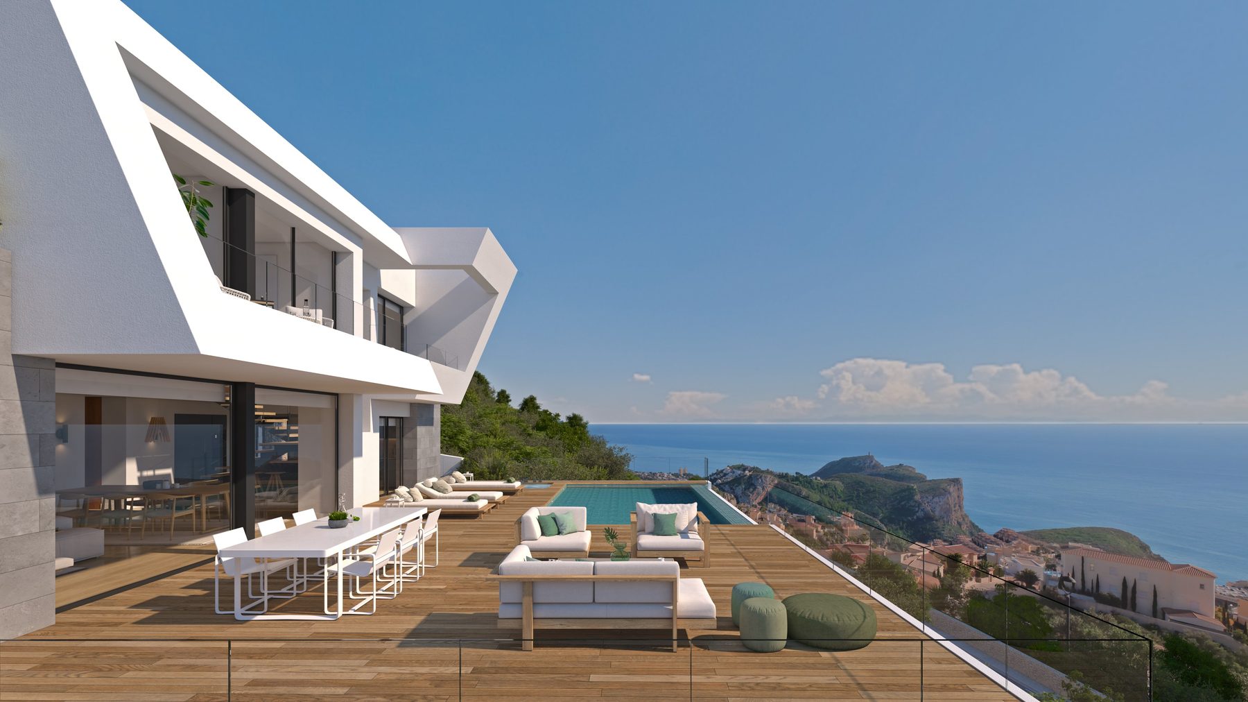 Sea views from the terrace of Villa Amanecer
