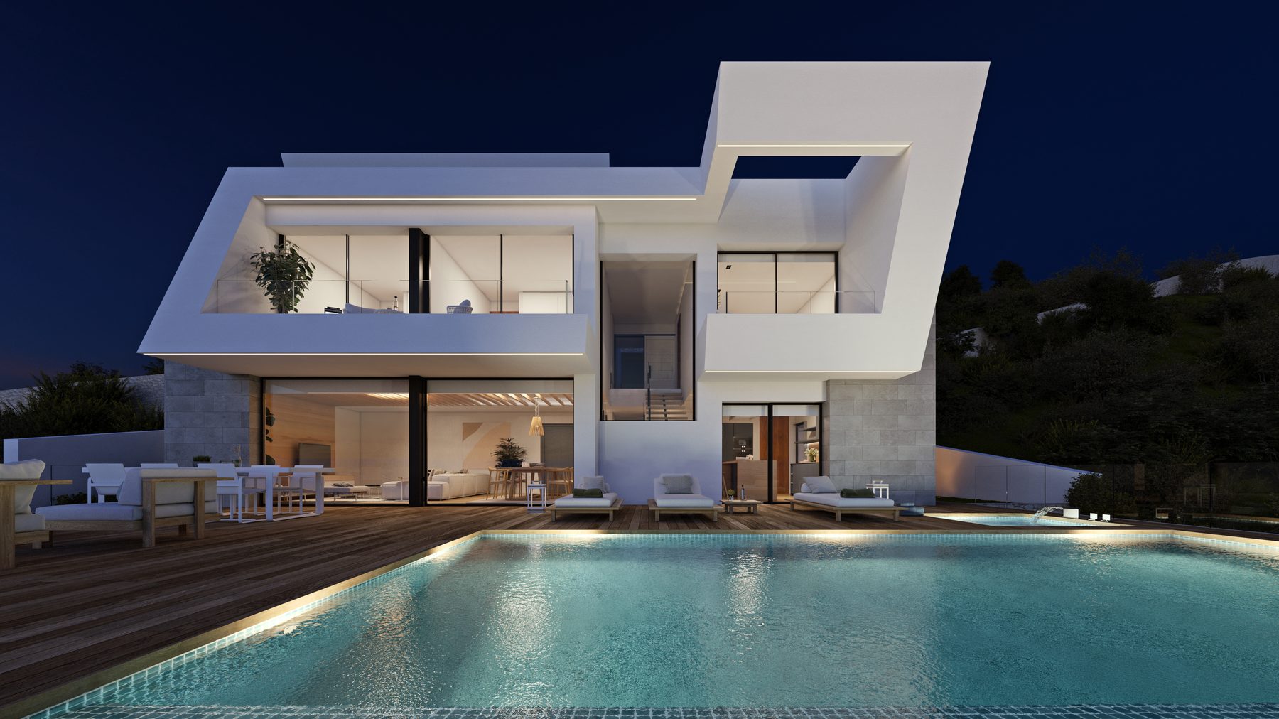 Infinity pool, night view