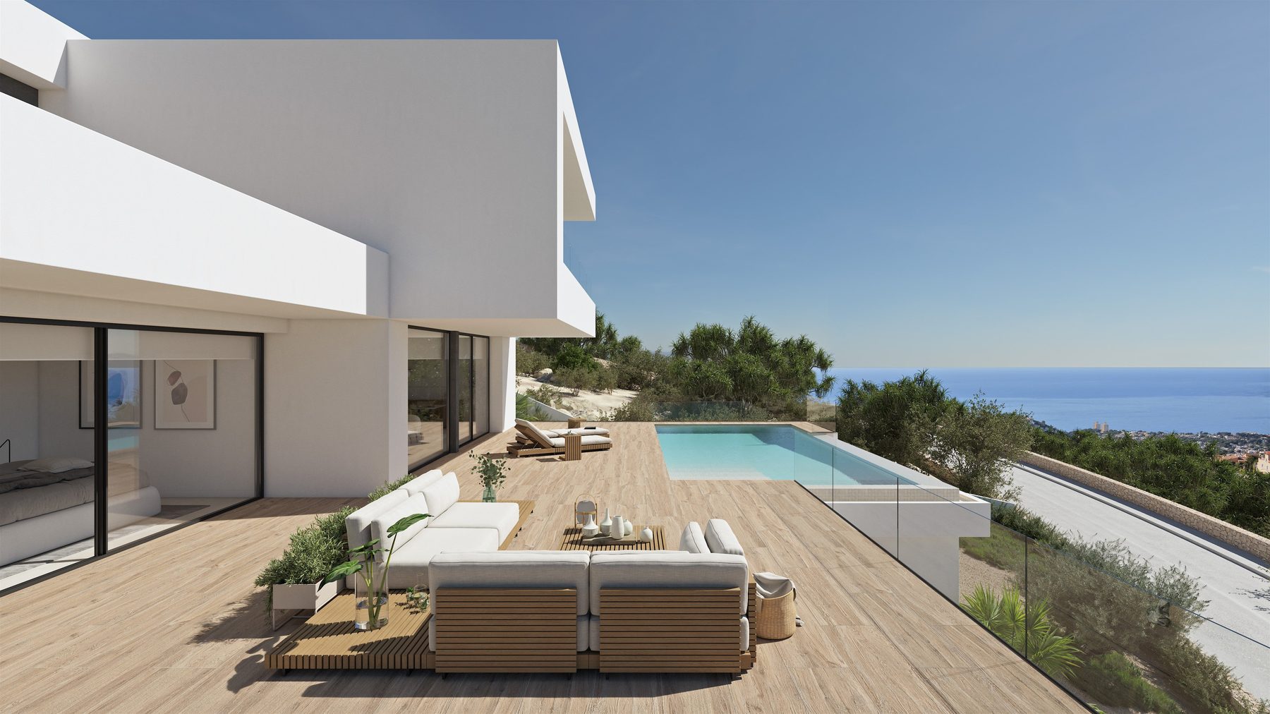 Impressive terrace with infinity pool