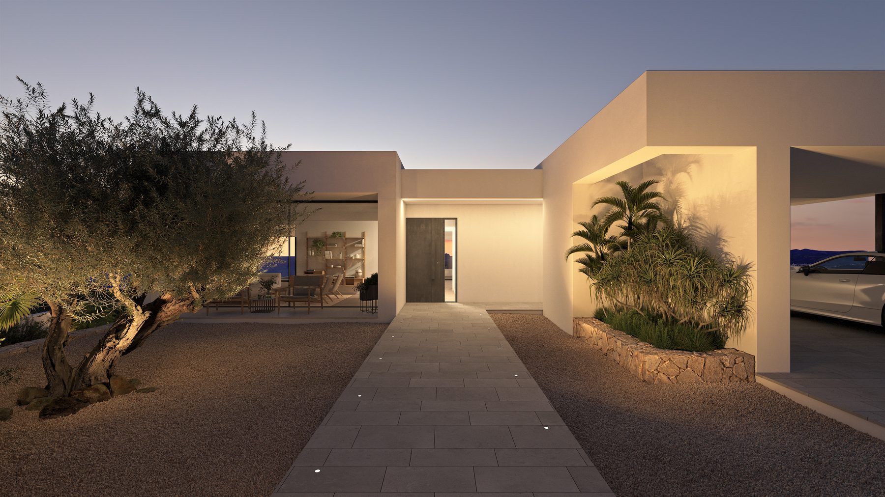 Approach to luxury Villa Delfín in Residencial Jazmines