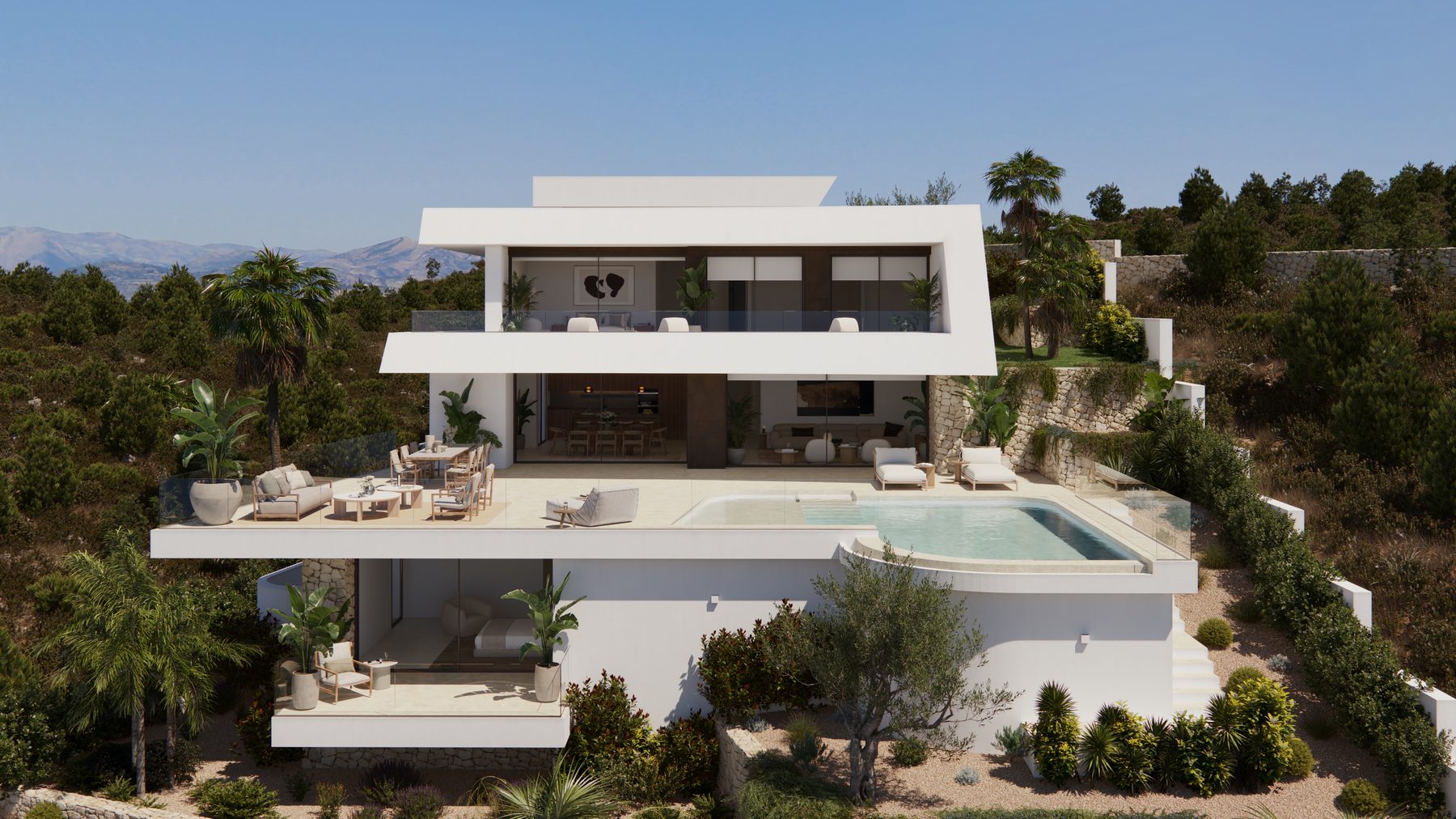A clear architectural language that defines the contemporary character of the house