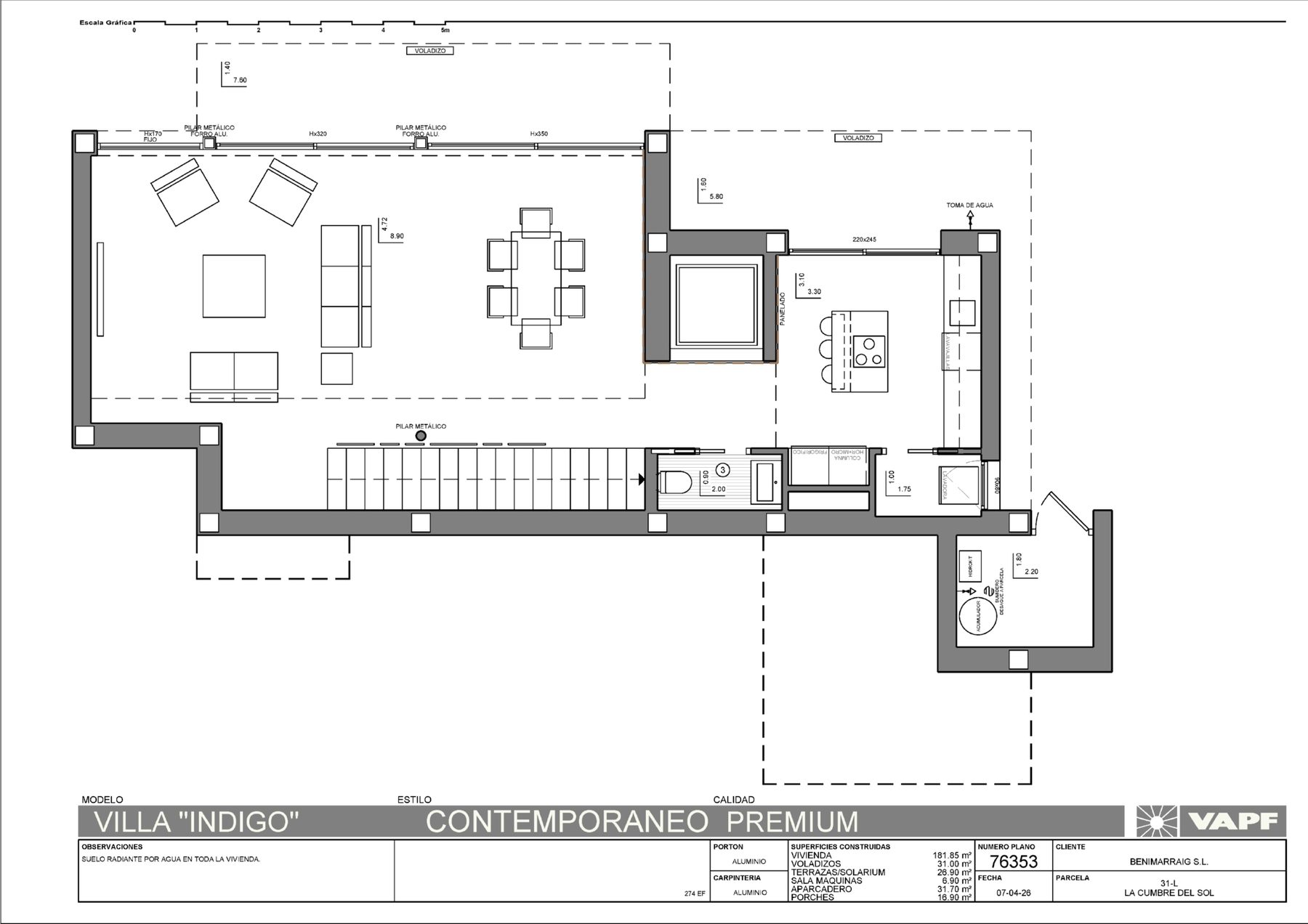 Grundriss 3 der Villa Indigo