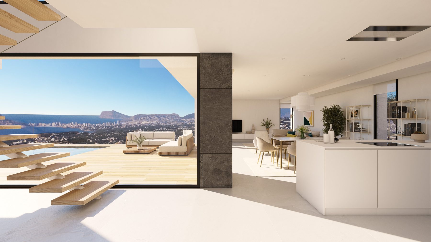 Luxurious villas with beautiful architecture