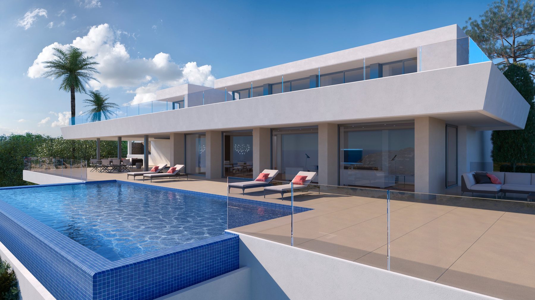 Luxurious villas with infinity pools