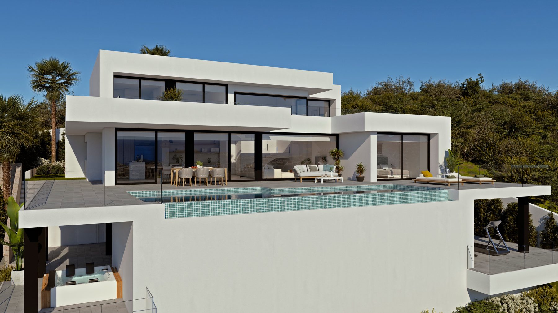 Large windows to enjoy the Mediterranean light.
