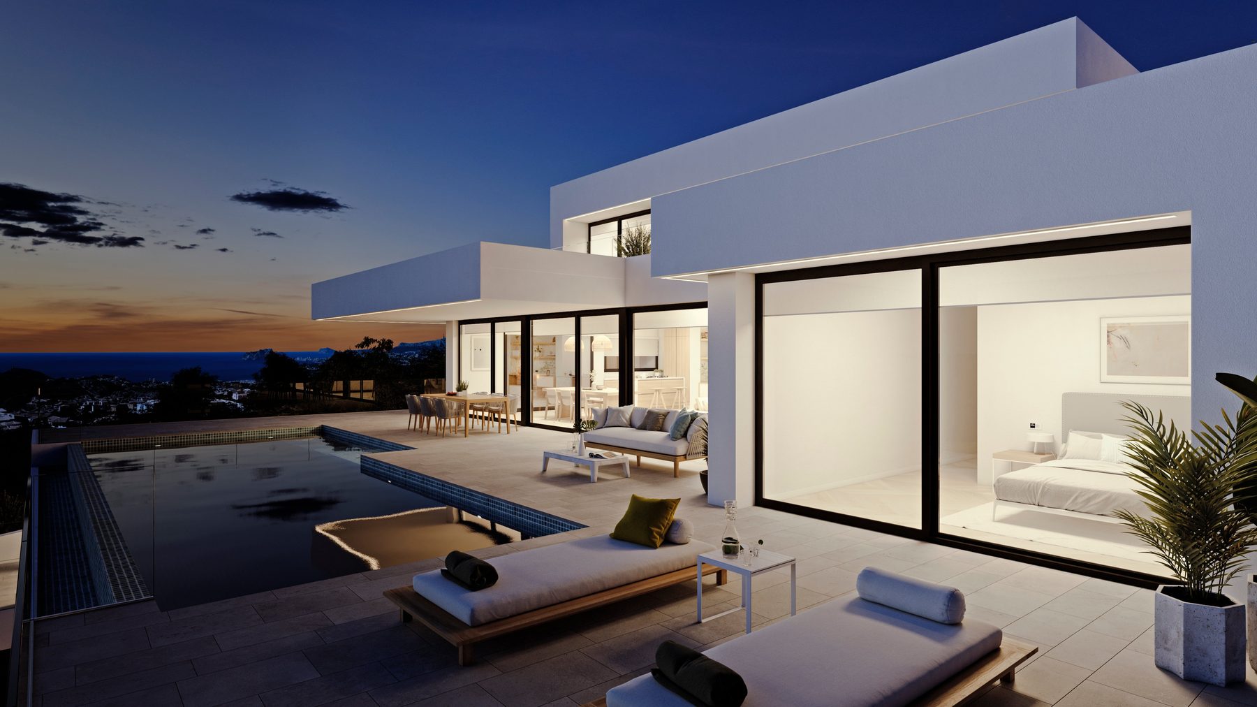 A lighting design that highlights the beauty of the architecture