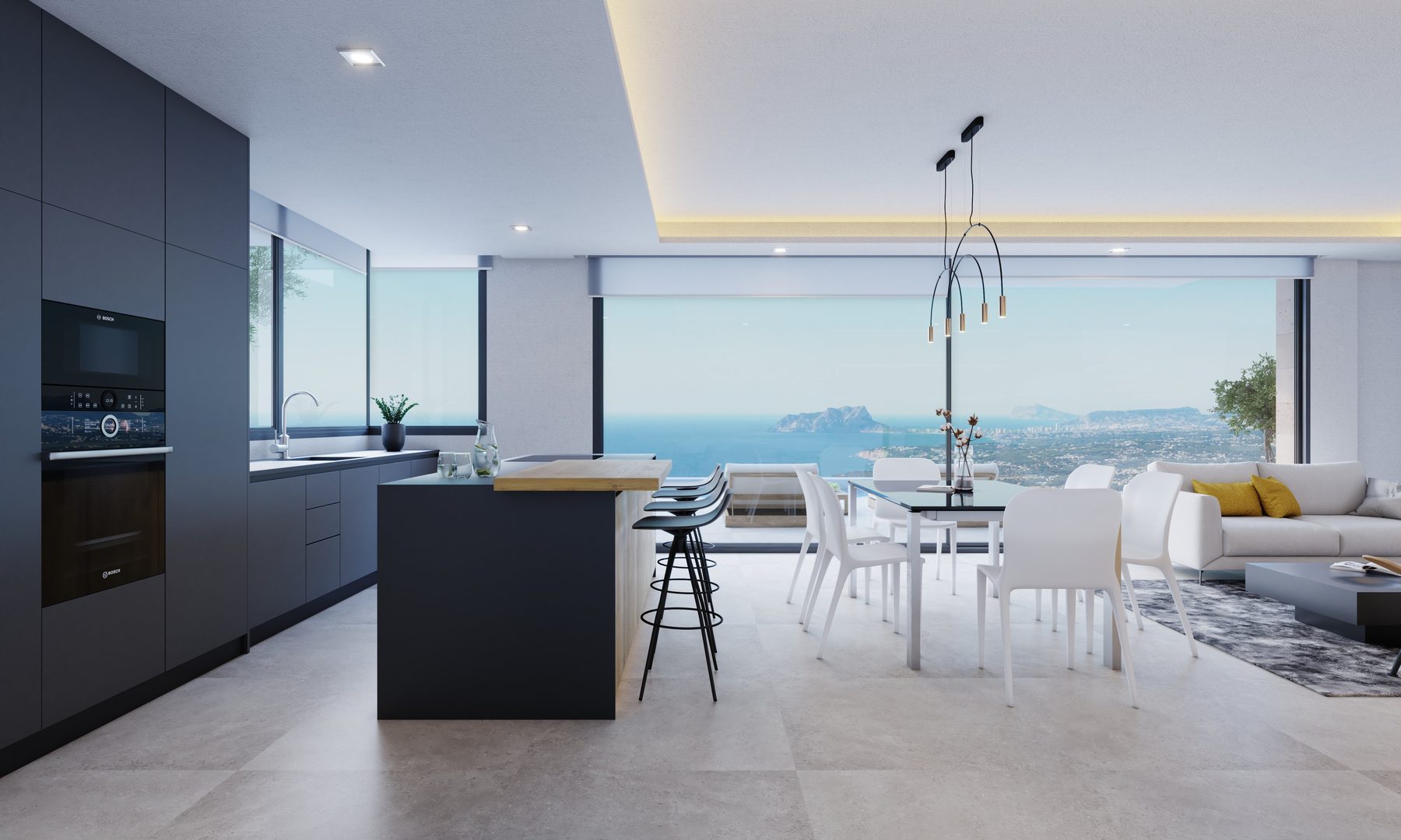 Der Luxus, mit Blick auf das Meer zu kochen