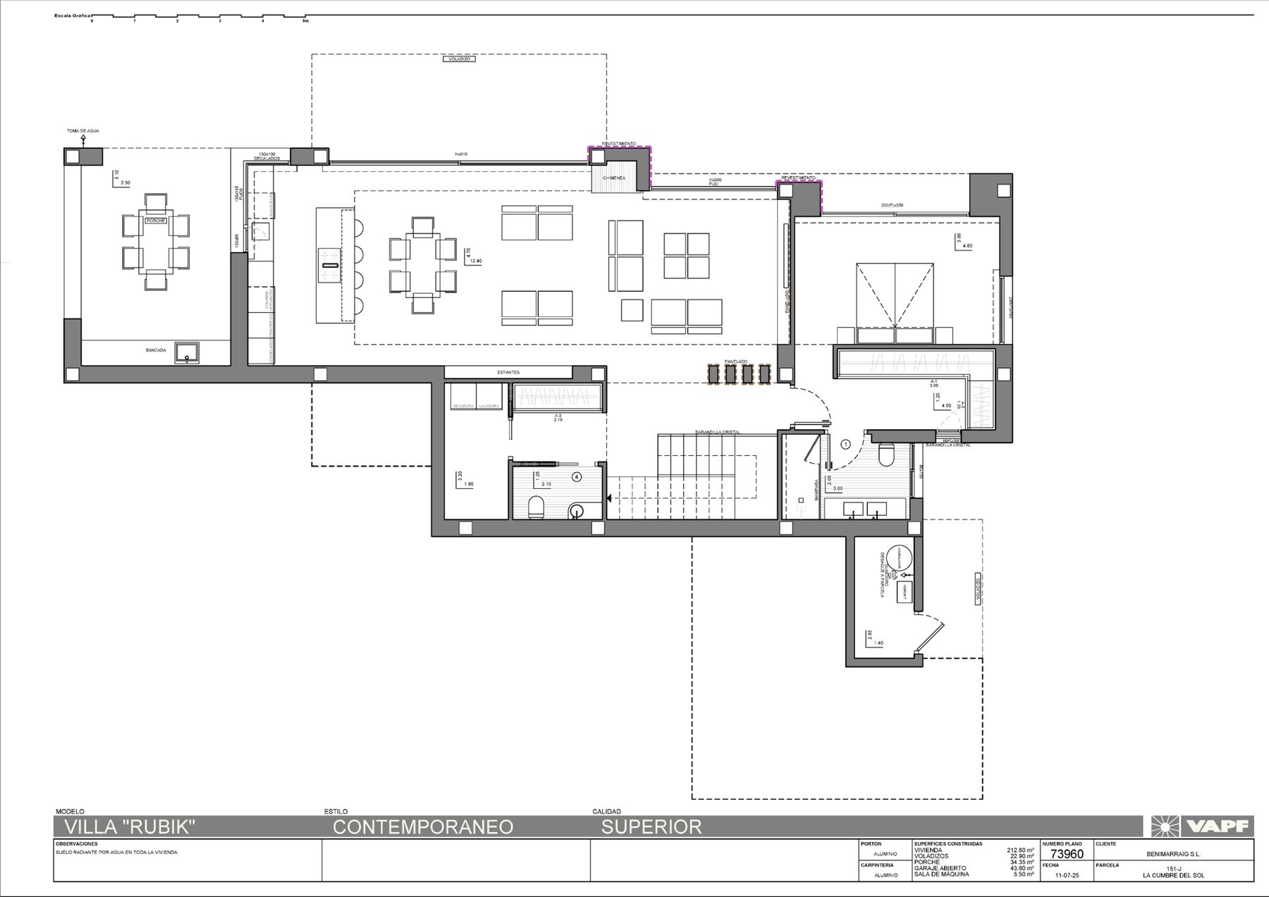 Grundriss 2 der Villa Rubik
