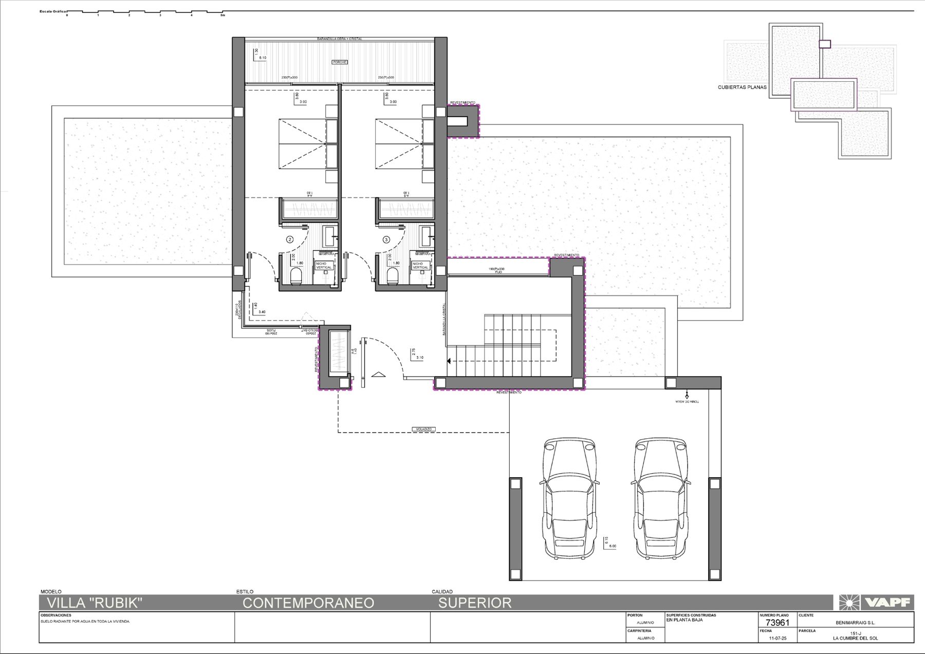 Grundriss 3 der Villa Rubik