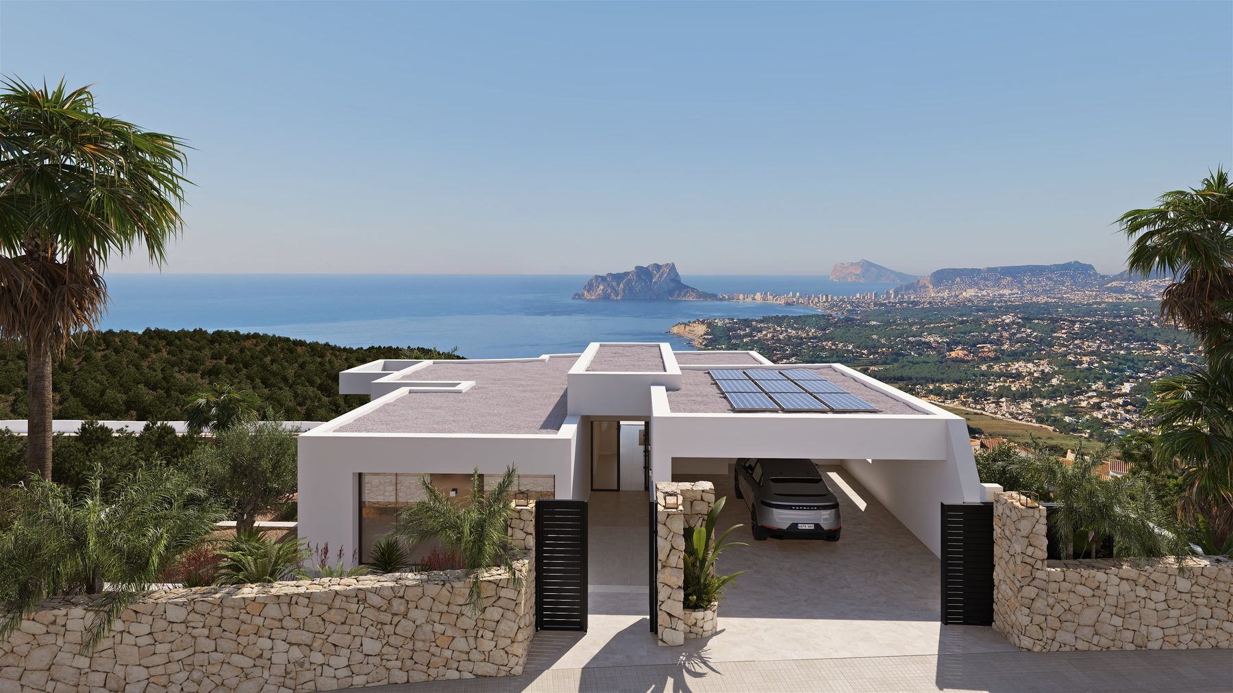 Eine Villa, die die Landschaft durch Architektur interpretiert