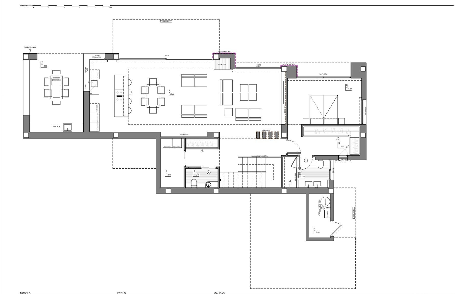 Plano 2 de Villa con vistas al mar y piscina infinity