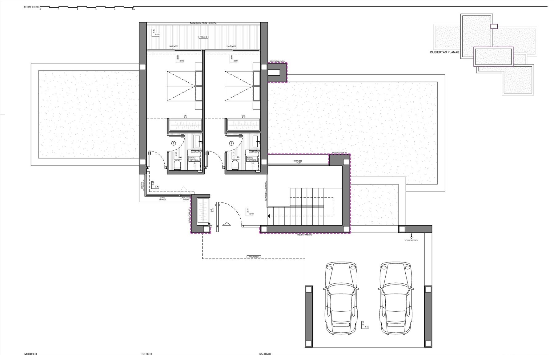 Plano 3 de Villa con vistas al mar y piscina infinity