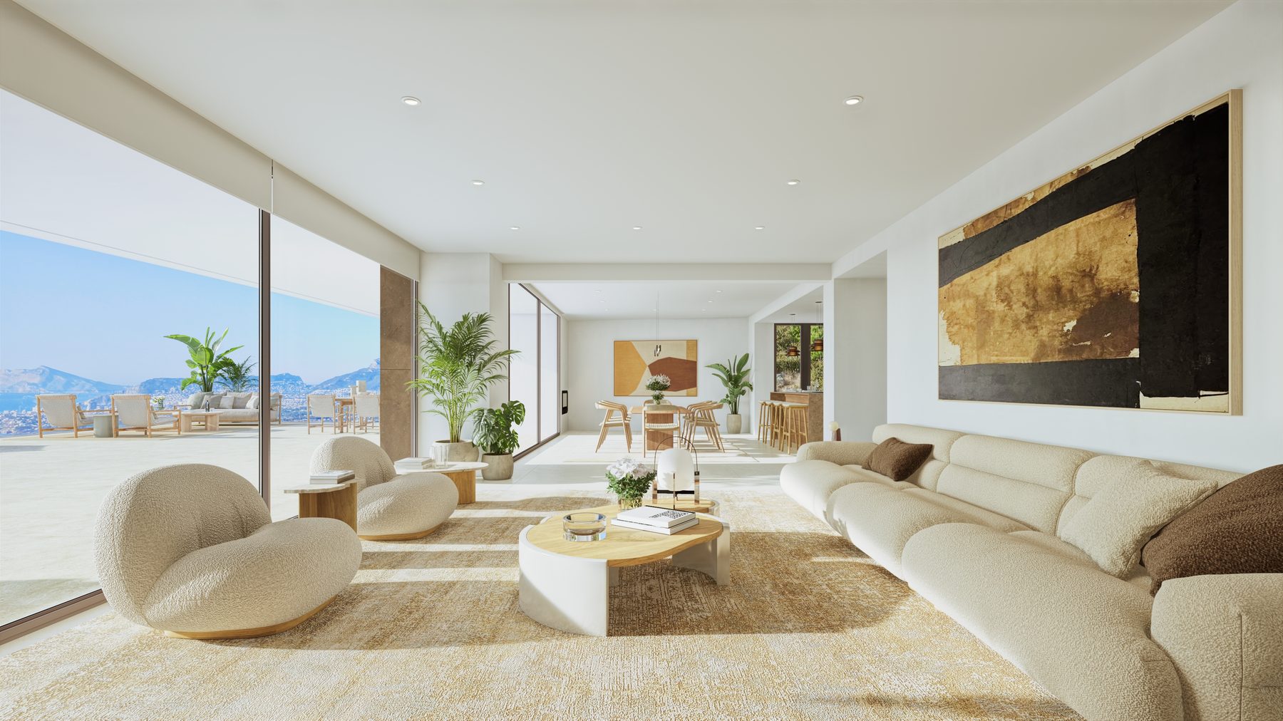 Open spaces where the light transforms every moment of the day