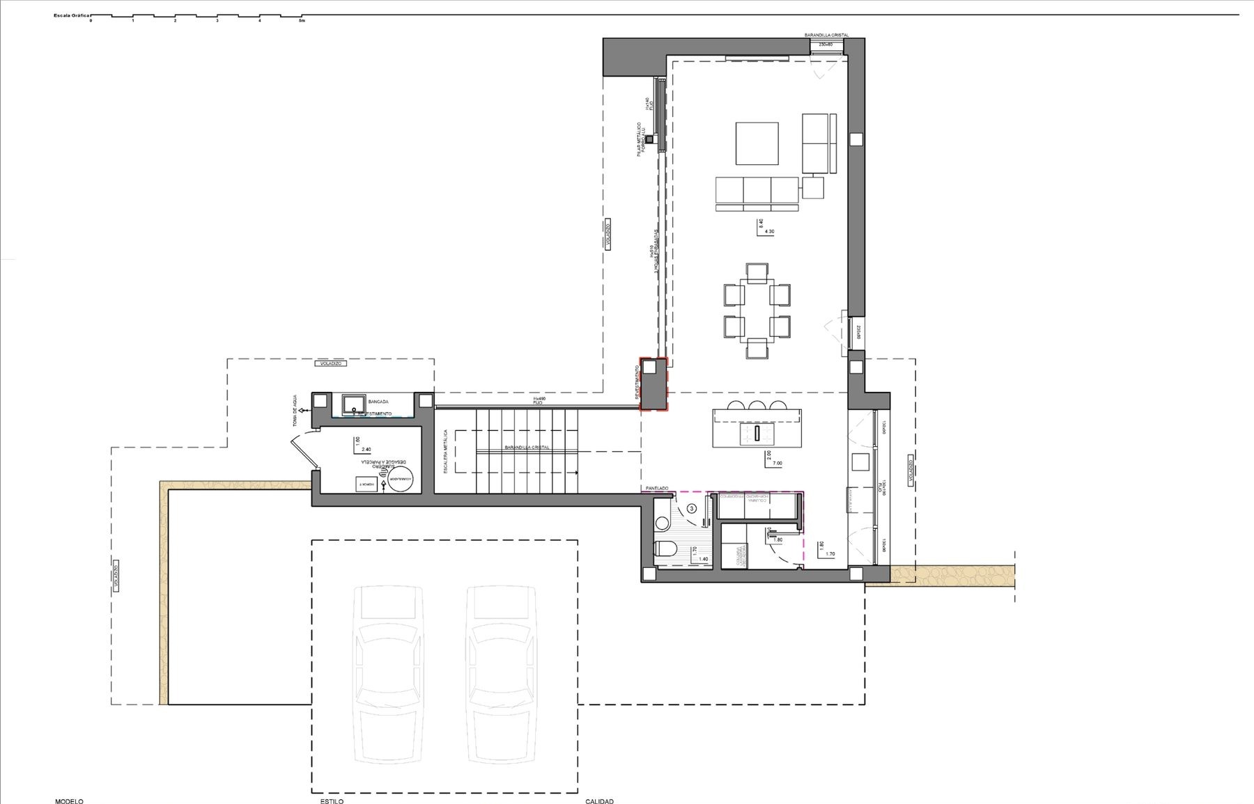 Plano 2 de Villa con vistas impresionantes