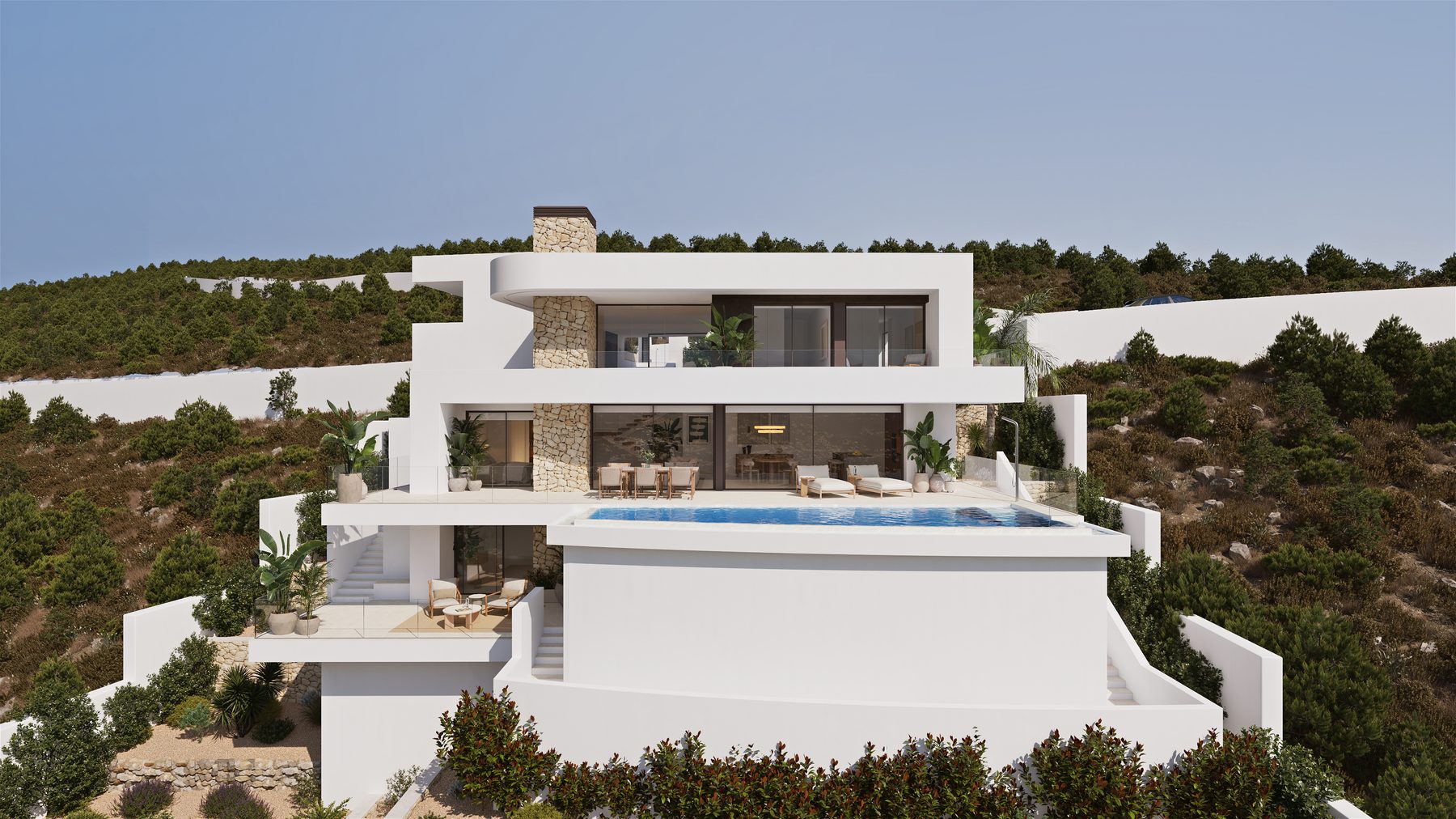 Façade of a luxury villa