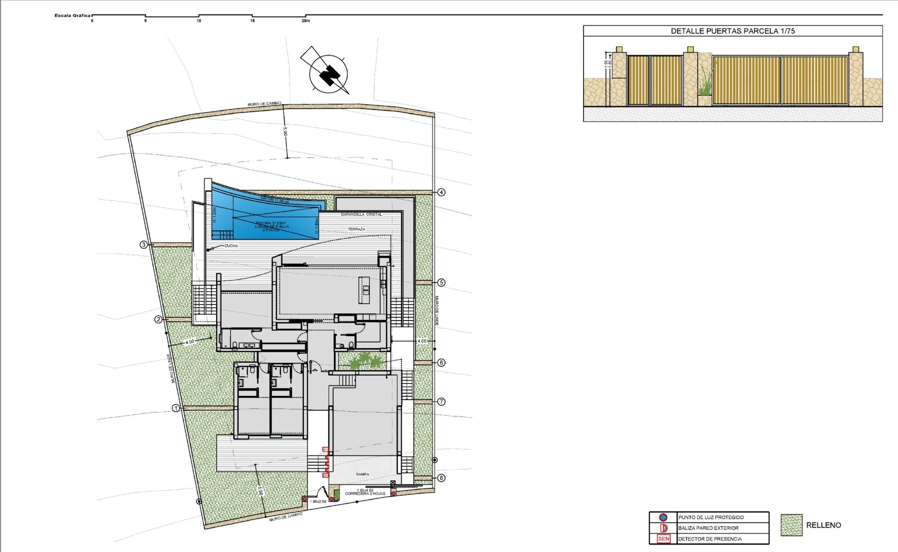 Plano 1 de Villa soleada con piscina infinity