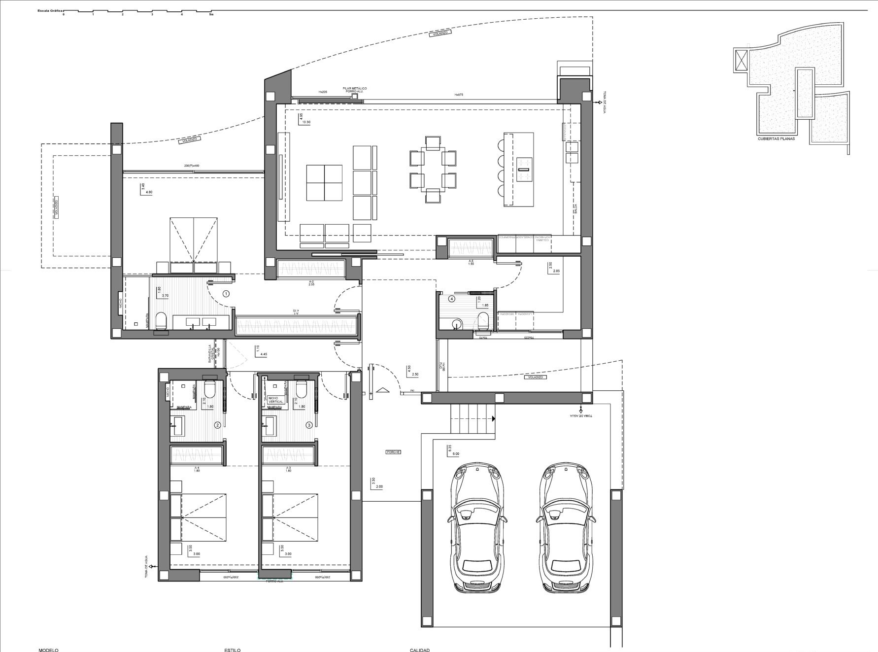 Plano 2 de Villa soleada con piscina infinity