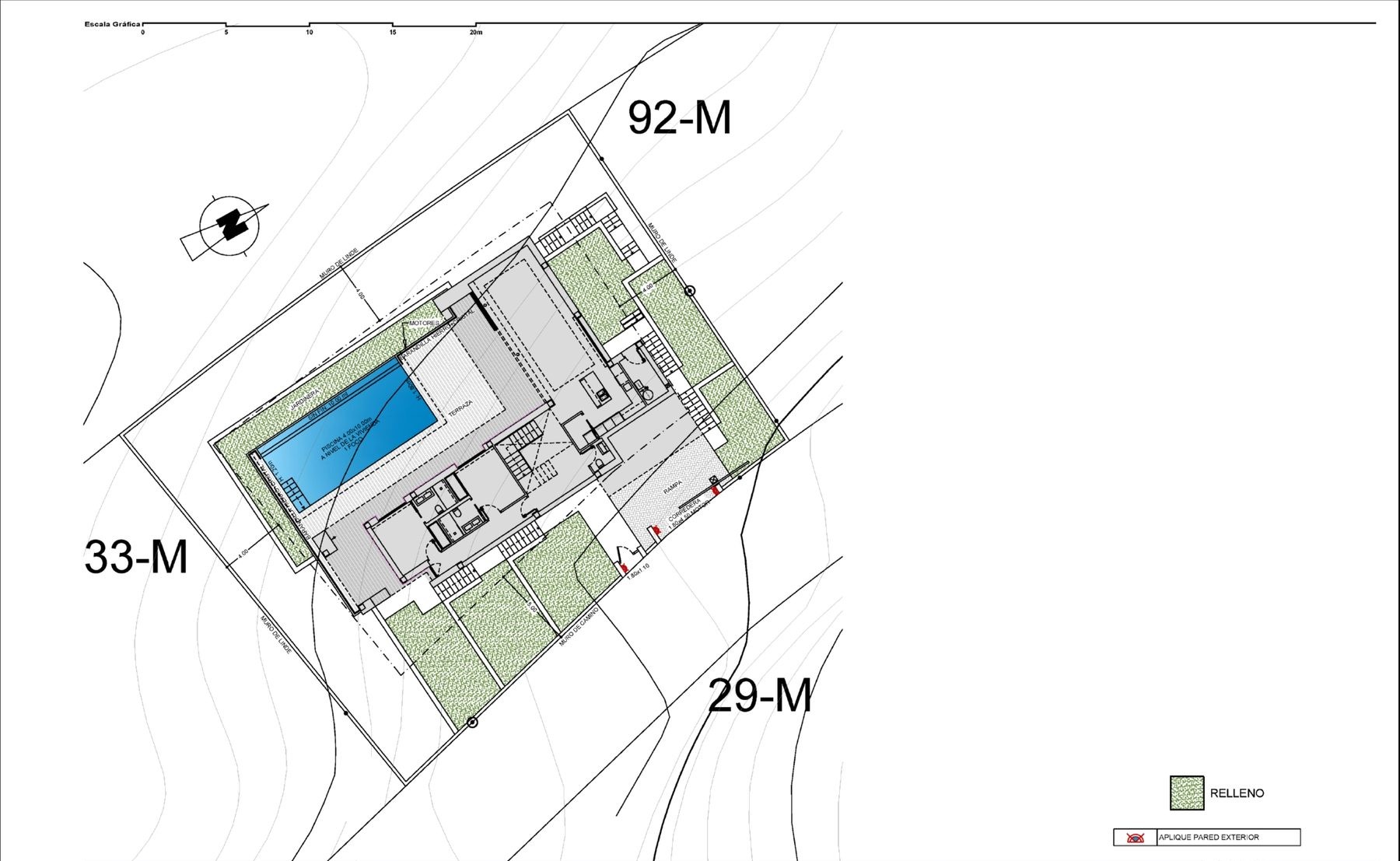Plano 2 de Villa con terraza privada y tres dormitorios