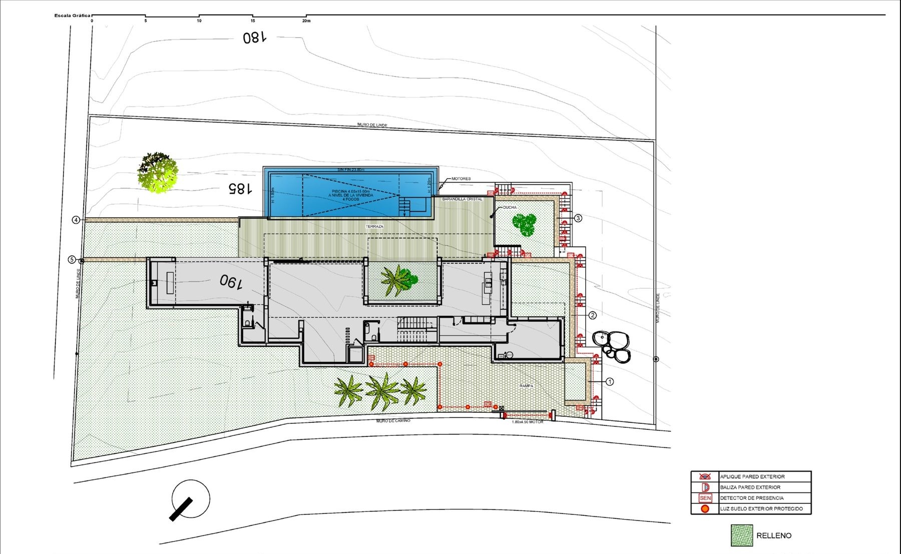 Plano 1 de Villa con piscina infinity y amplia parcela